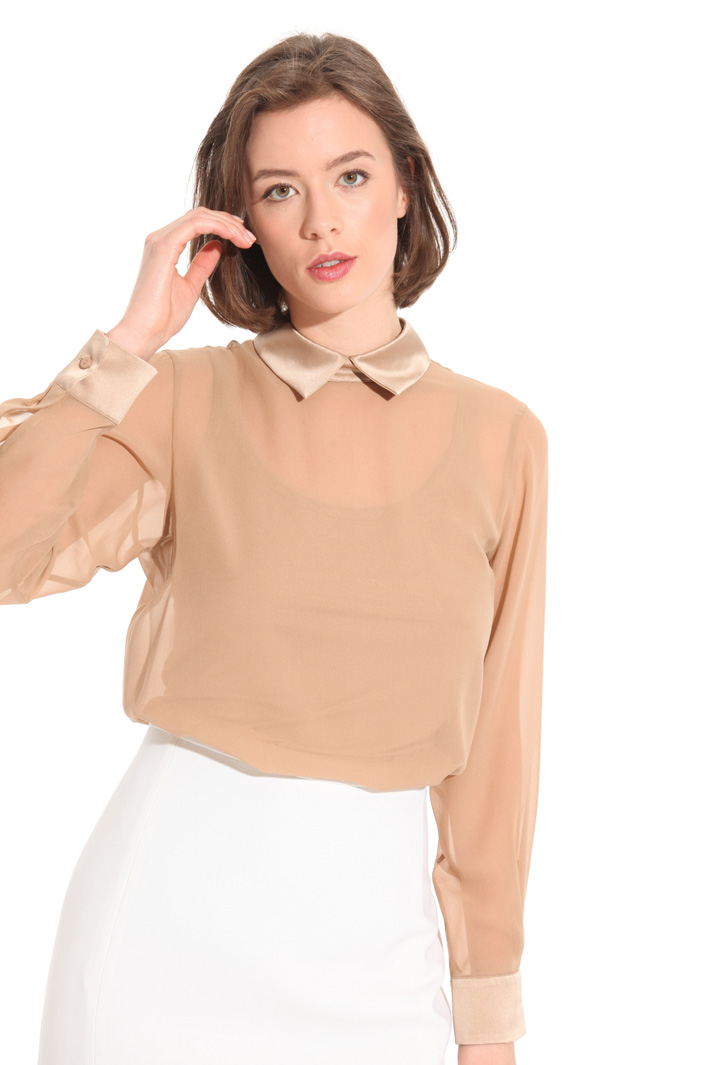 Blusa in georgette e raso Fashion Market Blusa in georgette e raso Fashion Market