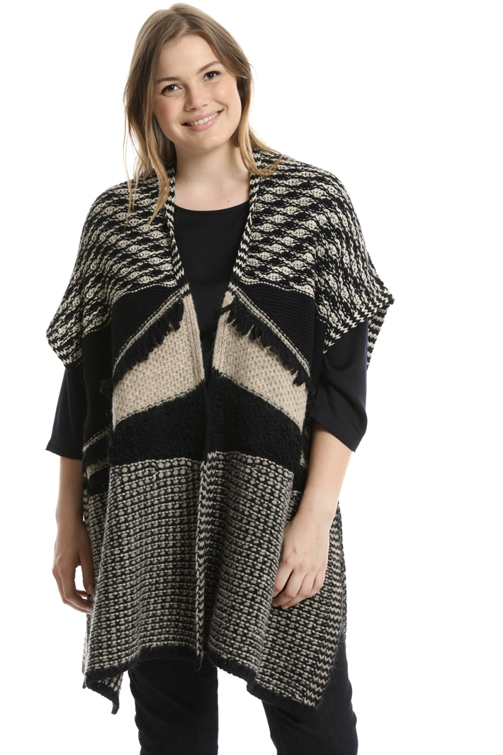 Poncho in lana jacquard Fashion Market Poncho in lana jacquard Fashion Market
