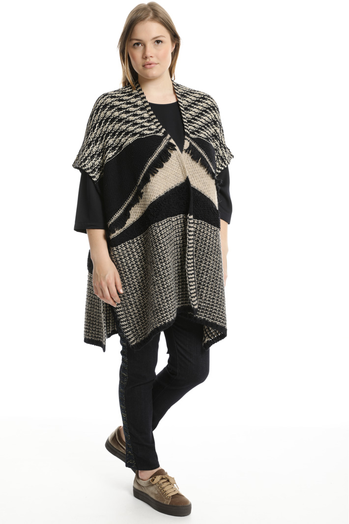 Poncho in lana jacquard Fashion Market Poncho in lana jacquard Fashion Market