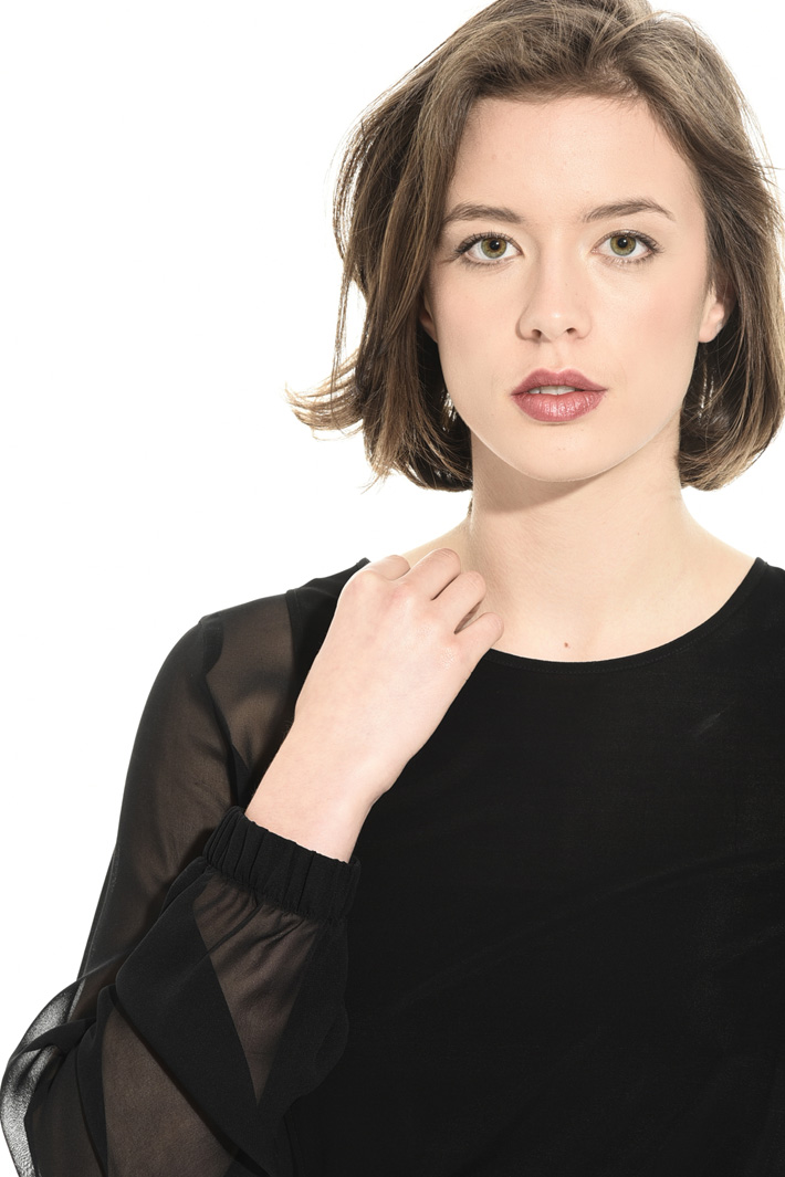 Blusa in jersey e crepe Fashion Market Blusa in jersey e crepe Fashion Market