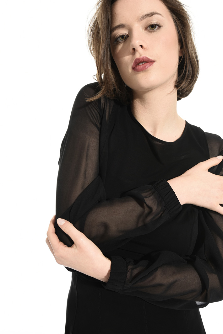 Blusa in jersey e crepe Fashion Market Blusa in jersey e crepe Fashion Market