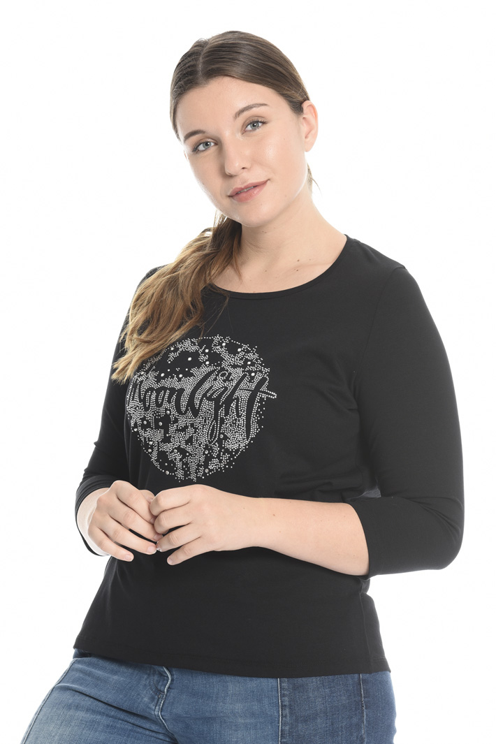 T-shirt in jersey con strass Fashion Market T-shirt in jersey con strass Fashion Market