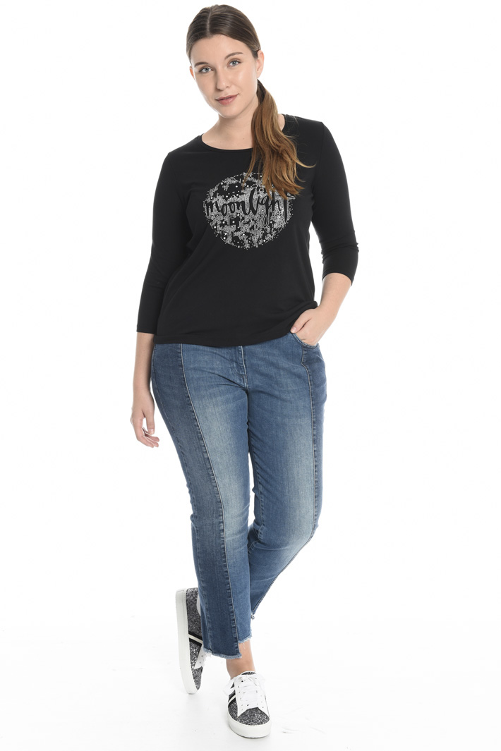 T-shirt in jersey con strass Fashion Market T-shirt in jersey con strass Fashion Market