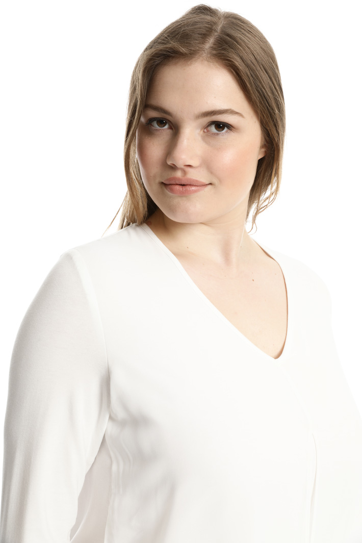 T-shirt con pannello georgette Fashion Market T-shirt con pannello georgette Fashion Market