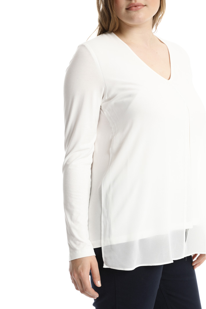 T-shirt con pannello georgette Fashion Market T-shirt con pannello georgette Fashion Market