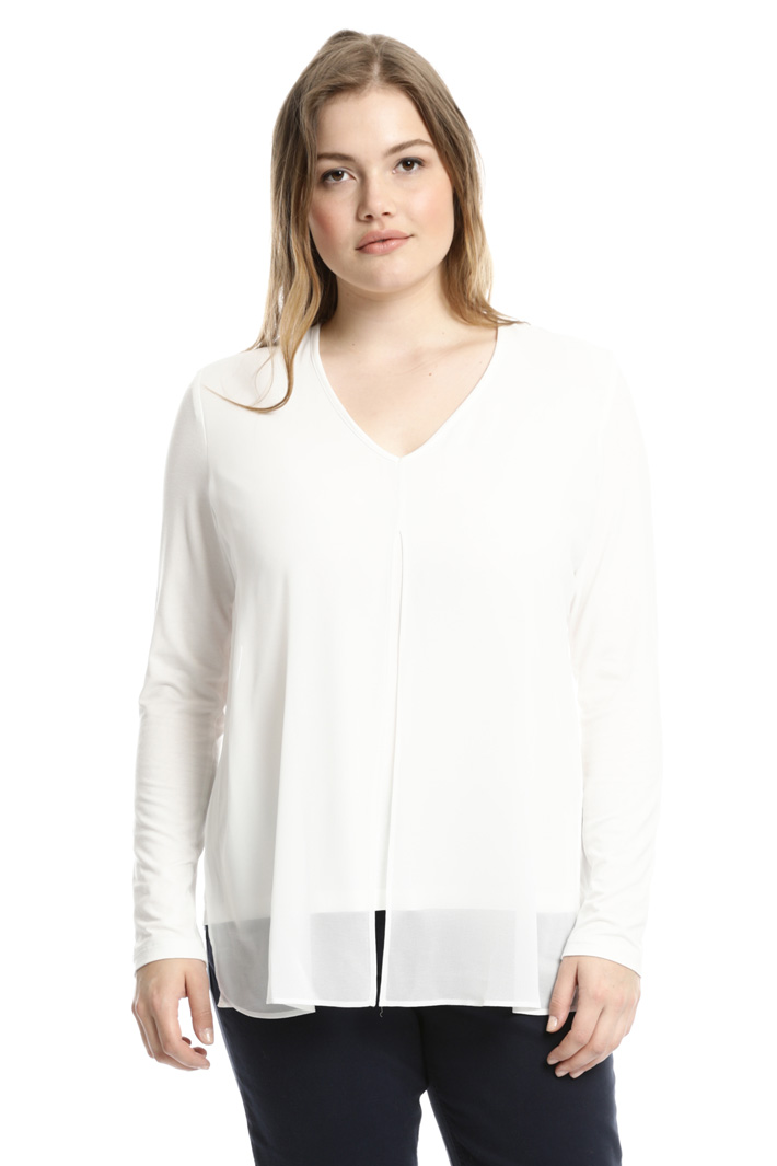 T-shirt con pannello georgette Fashion Market T-shirt con pannello georgette Fashion Market
