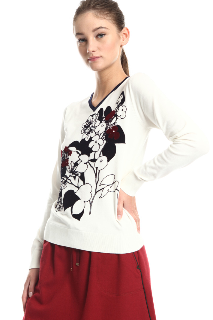 Maglia con stampa flock Fashion Market Maglia con stampa flock Fashion Market
