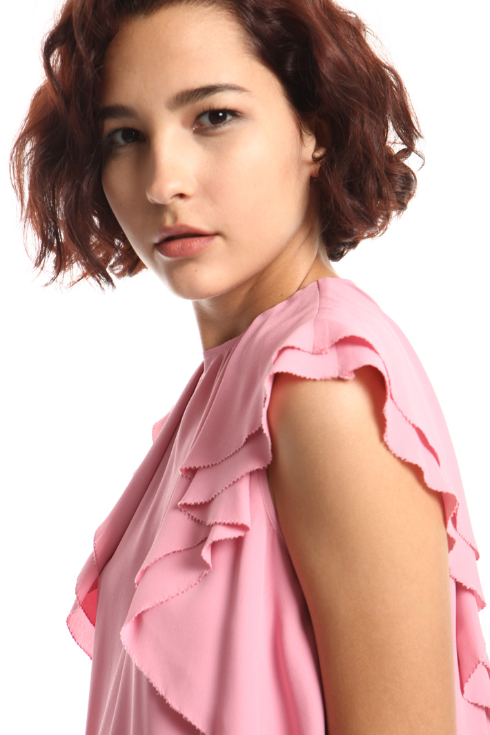 Top con volant in misto seta Fashion Market Top con volant in misto seta Fashion Market