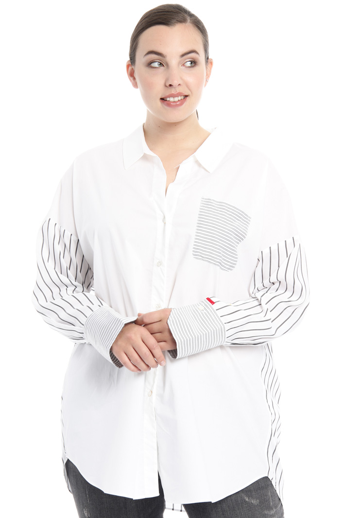 Camicia in popeline a righe Fashion Market Camicia in popeline a righe Fashion Market