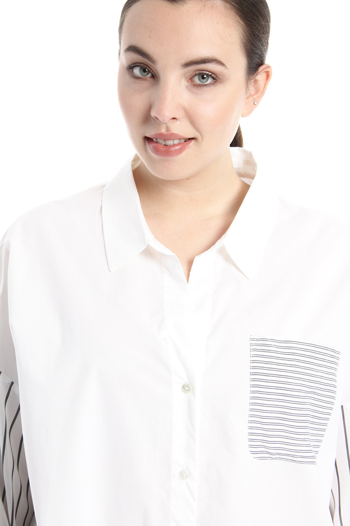 Camicia in popeline a righe Fashion Market Camicia in popeline a righe Fashion Market