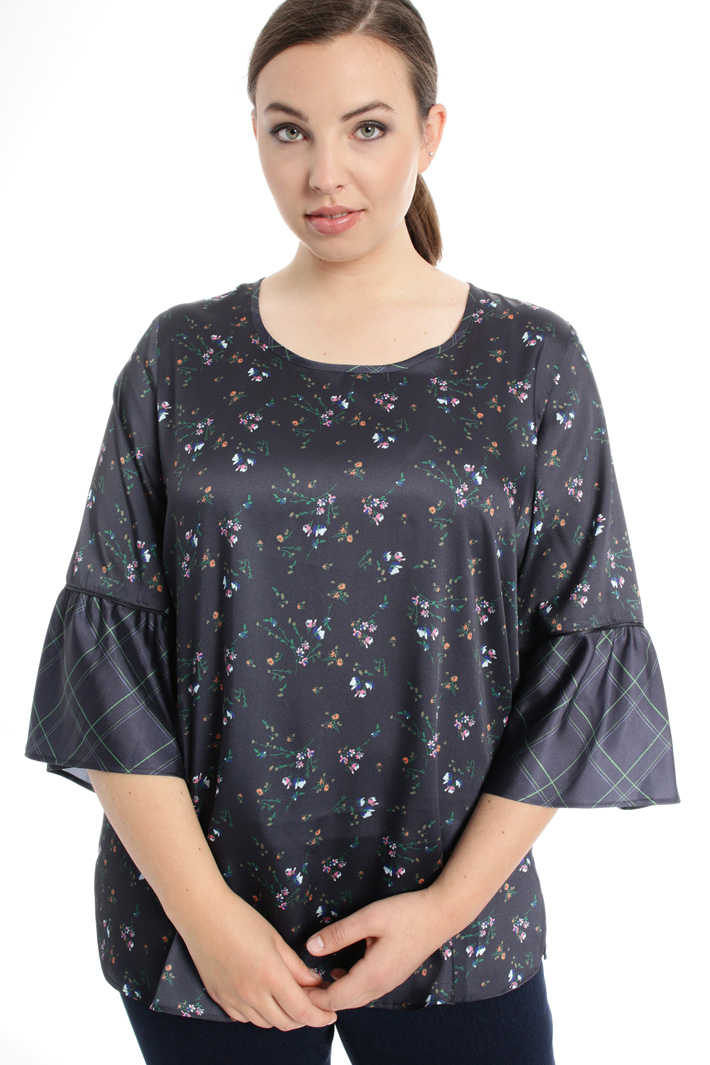 Blusa in twill stampato Fashion Market Blusa in twill stampato Fashion Market
