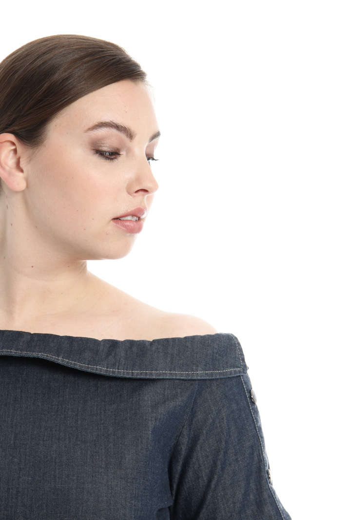 Camicia con collo a barchetta Fashion Market Camicia con collo a barchetta Fashion Market