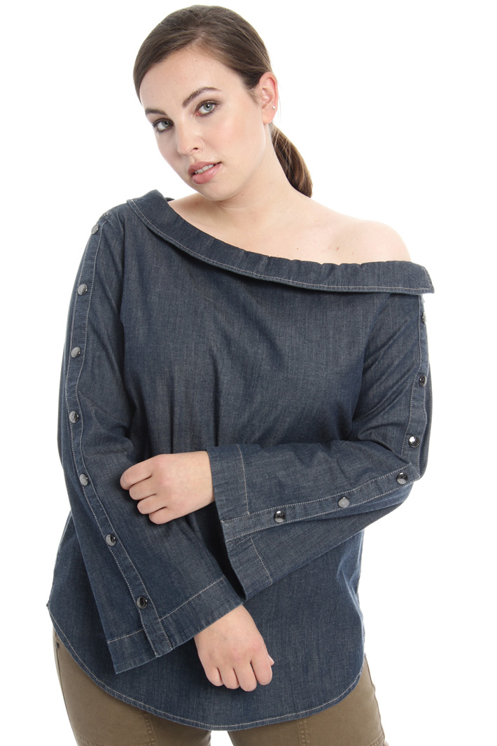 Camicia con collo a barchetta Fashion Market Camicia con collo a barchetta Fashion Market