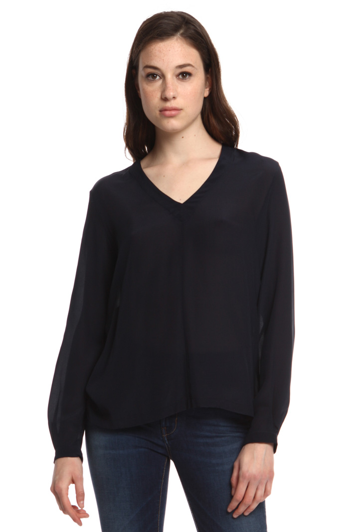 Blusa in seta e jersey stretch Fashion Market Blusa in seta e jersey stretch Fashion Market