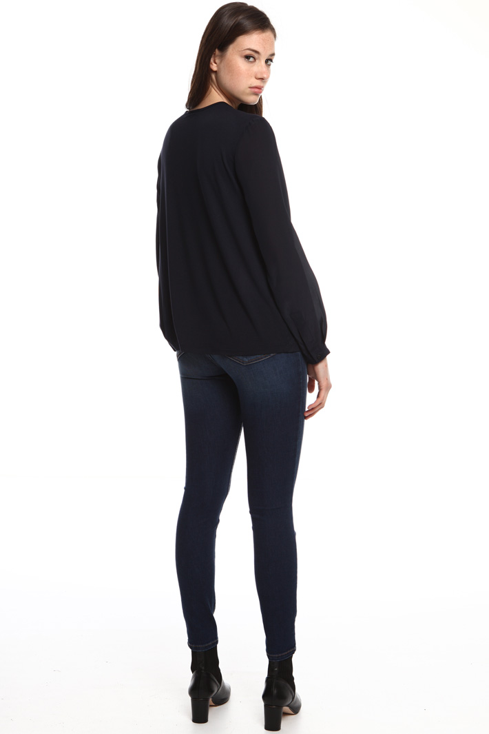 Blusa in seta e jersey stretch Fashion Market Blusa in seta e jersey stretch Fashion Market