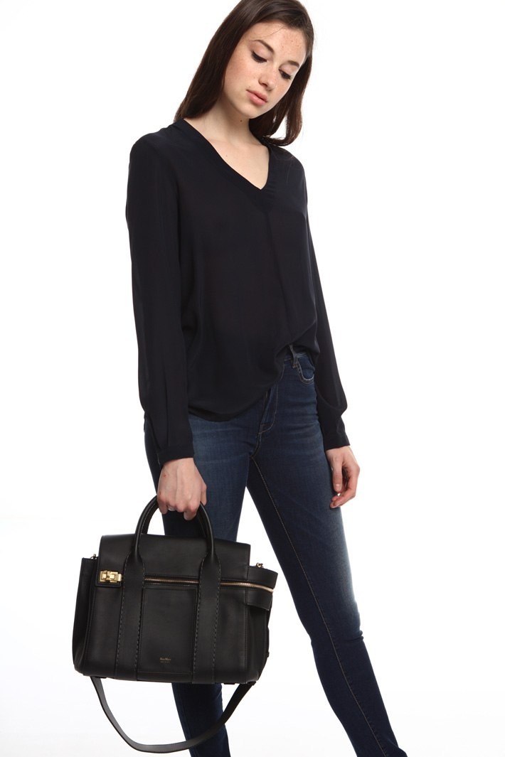 Blusa in seta e jersey stretch Fashion Market Blusa in seta e jersey stretch Fashion Market