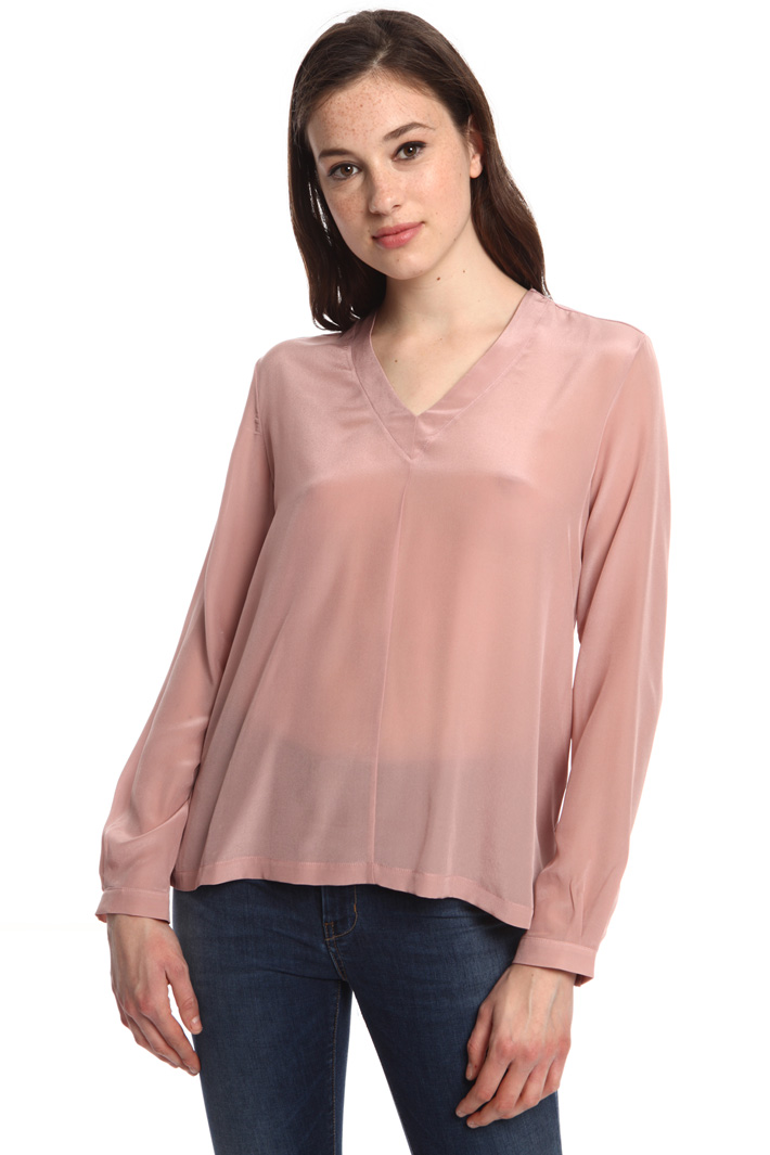 Blusa in seta e jersey stretch Fashion Market Blusa in seta e jersey stretch Fashion Market