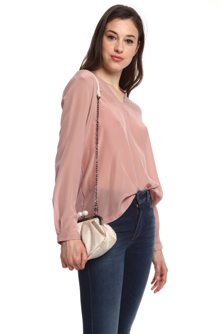 Blusa in seta e jersey stretch Fashion Market Blusa in seta e jersey stretch Fashion Market
