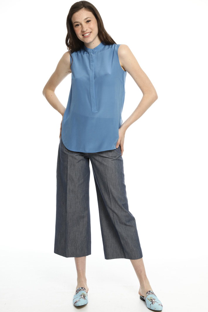 Top misto seta e jersey Fashion Market Top misto seta e jersey Fashion Market
