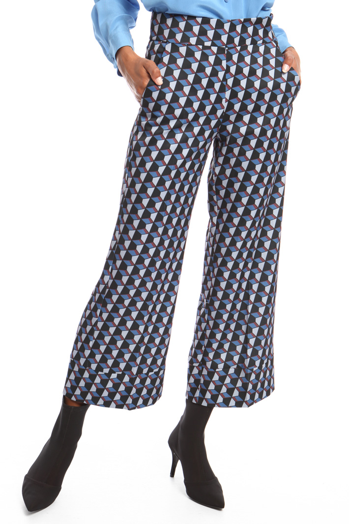 Pantalone cropped fantasia Fashion Market Pantalone cropped fantasia Fashion Market