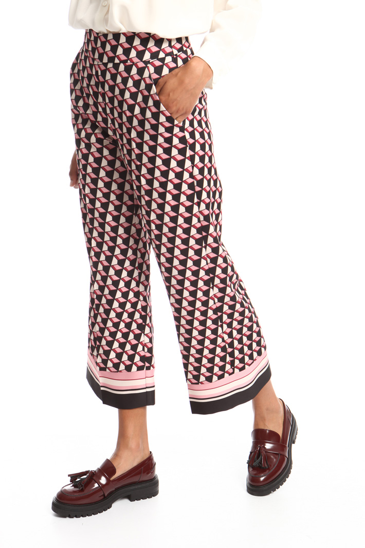 Pantalone cropped fantasia Fashion Market Pantalone cropped fantasia Fashion Market