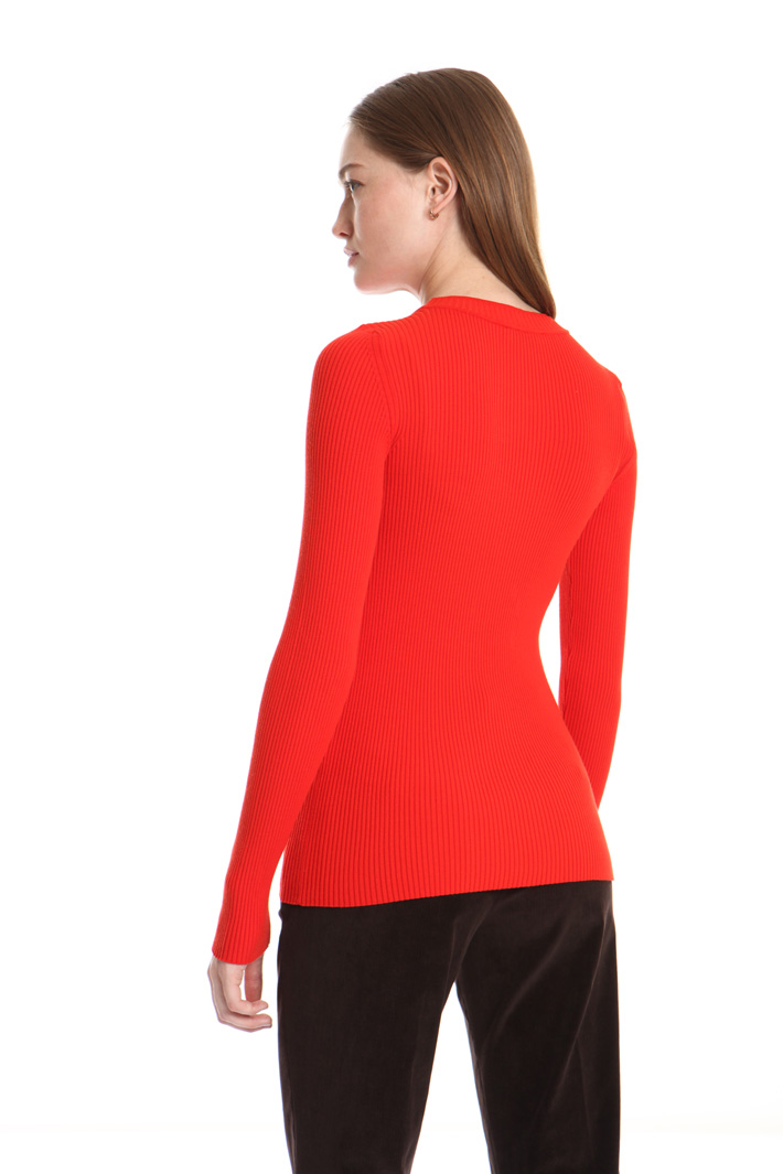 Maglia girocollo a costine Fashion Market Maglia girocollo a costine Fashion Market