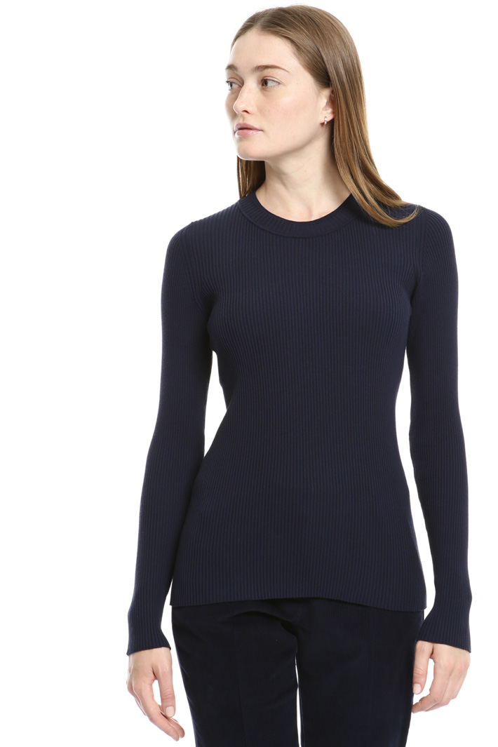 Maglia girocollo a costine Fashion Market Maglia girocollo a costine Fashion Market
