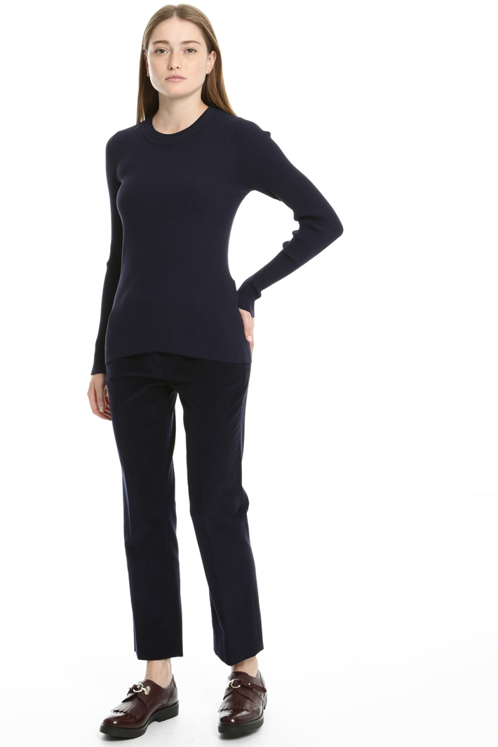 Maglia girocollo a costine Fashion Market Maglia girocollo a costine Fashion Market
