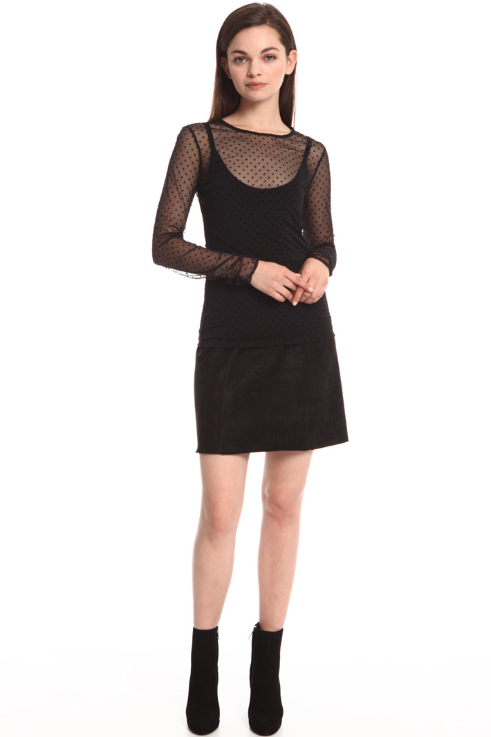 T-shirt in tulle stampa flock Fashion Market T-shirt in tulle stampa flock Fashion Market