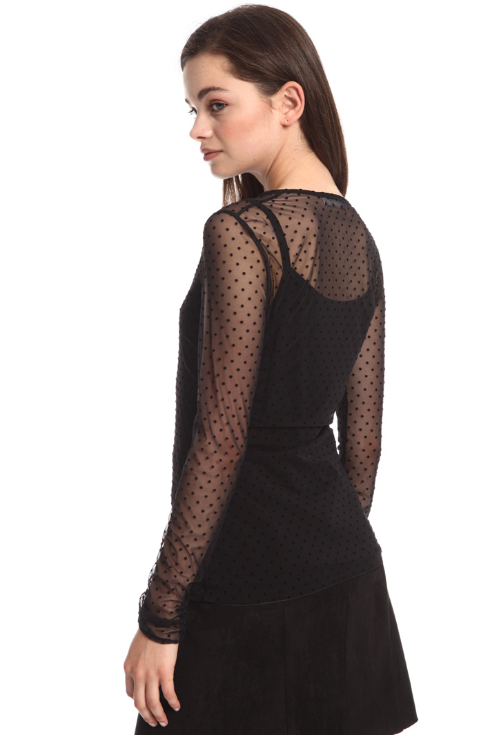 T-shirt in tulle stampa flock Fashion Market T-shirt in tulle stampa flock Fashion Market