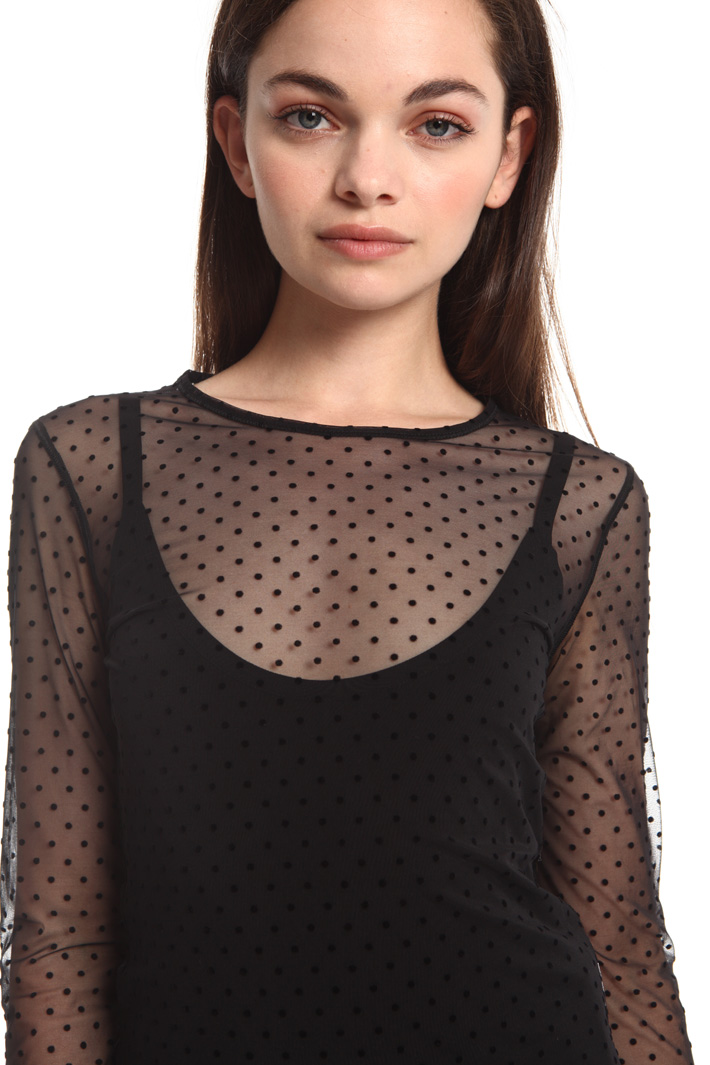 T-shirt in tulle stampa flock Fashion Market T-shirt in tulle stampa flock Fashion Market
