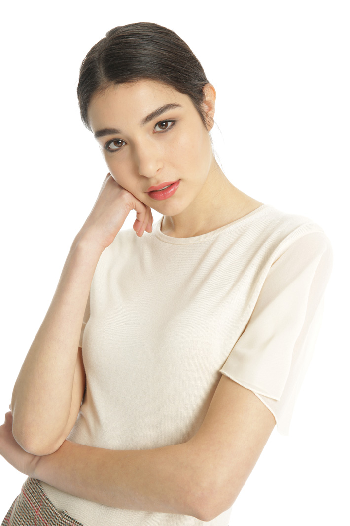 Maglia con maniche georgette Fashion Market Maglia con maniche georgette Fashion Market