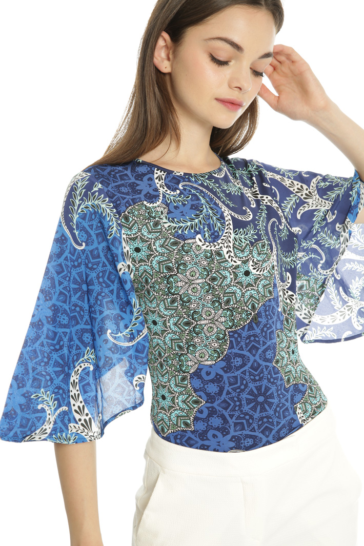 Top con maniche georgette Fashion Market Top con maniche georgette Fashion Market