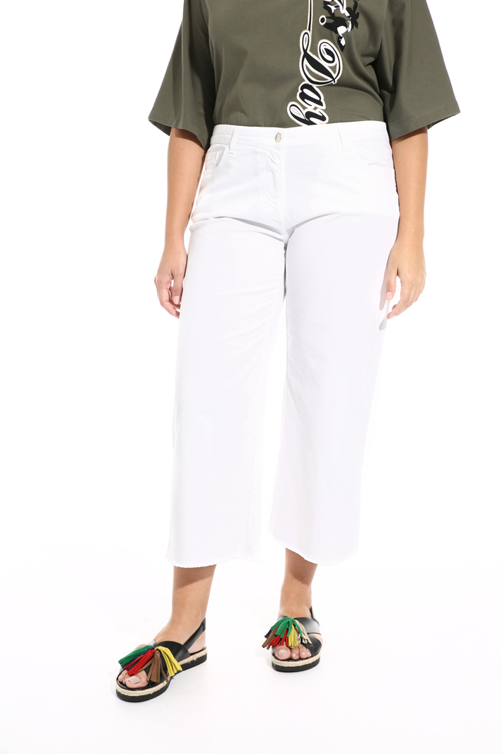 Pantaloni cropped in cotone stretch Fashion Market Pantaloni cropped in cotone stretch Fashion Market