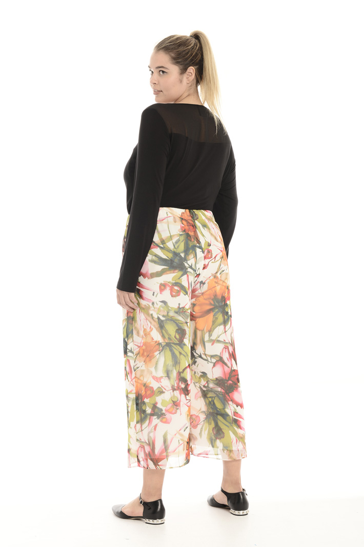 Pantaloni cropped in georgette Fashion Market Pantaloni cropped in georgette Fashion Market