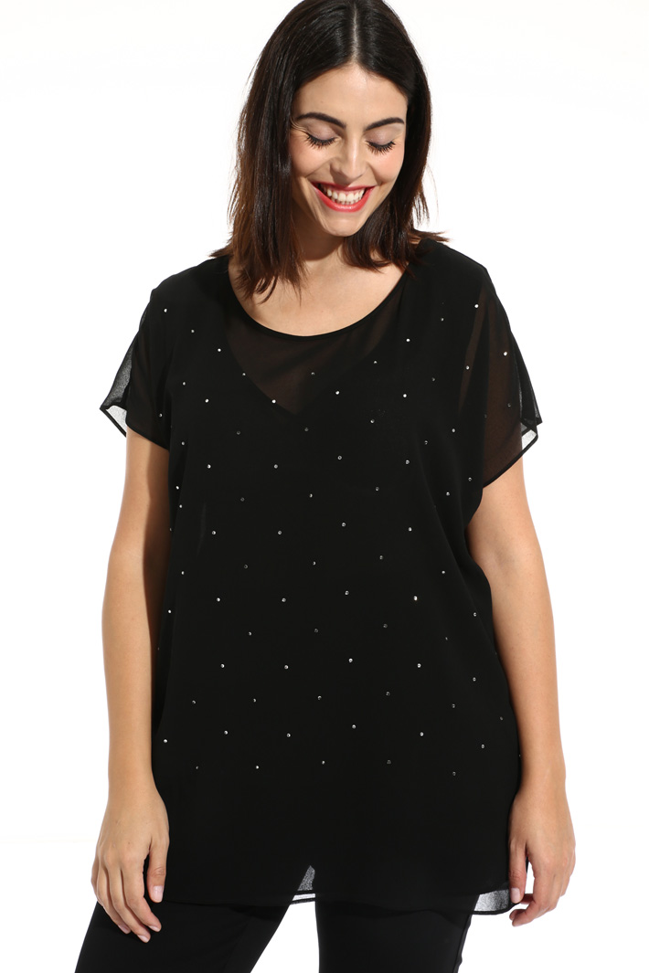 Casacca in georgette ricamata Fashion Market Casacca in georgette ricamata Fashion Market