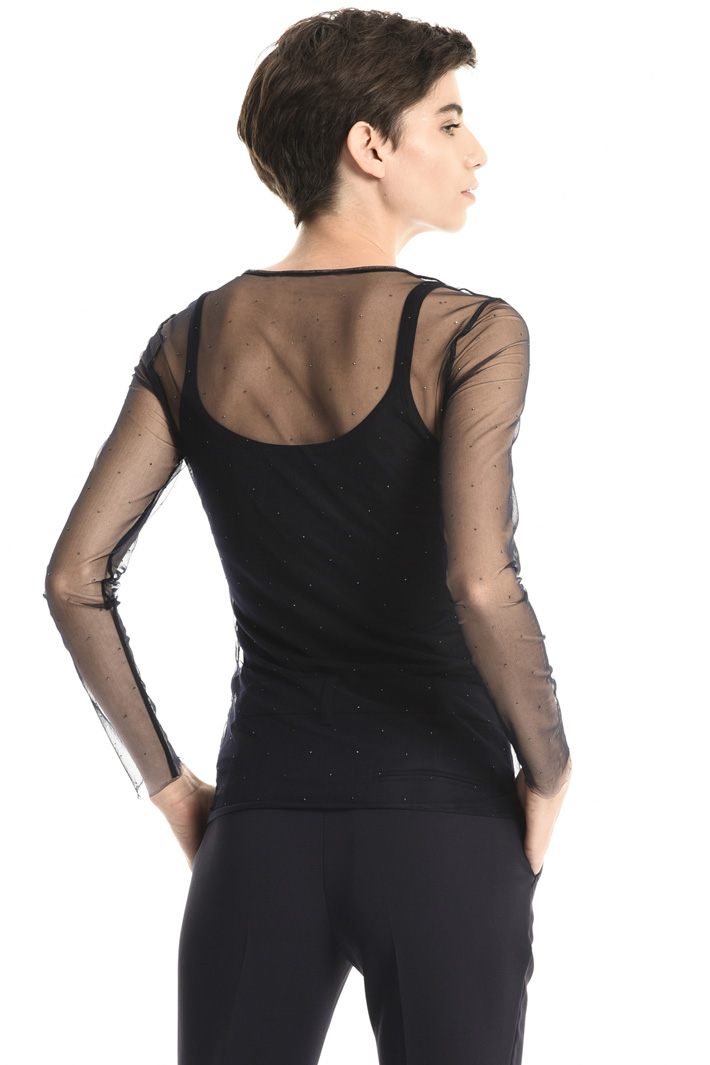 T-shirt in tulle con strass Fashion Market T-shirt in tulle con strass Fashion Market