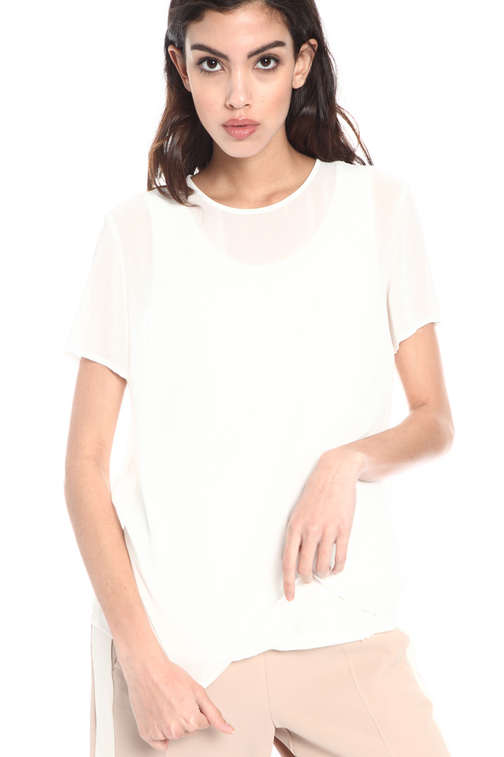 Blusa in jersey e georgette Fashion Market Blusa in jersey e georgette Fashion Market