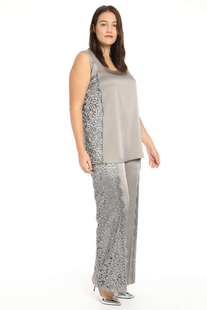 Top crepe con pizzo Fashion Market Top crepe con pizzo Fashion Market