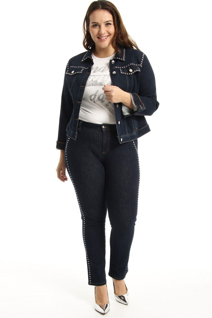 Giacca in denim con borchie Fashion Market Giacca in denim con borchie Fashion Market