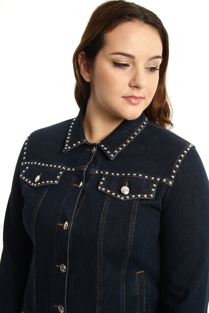 Giacca in denim con borchie Fashion Market Giacca in denim con borchie Fashion Market