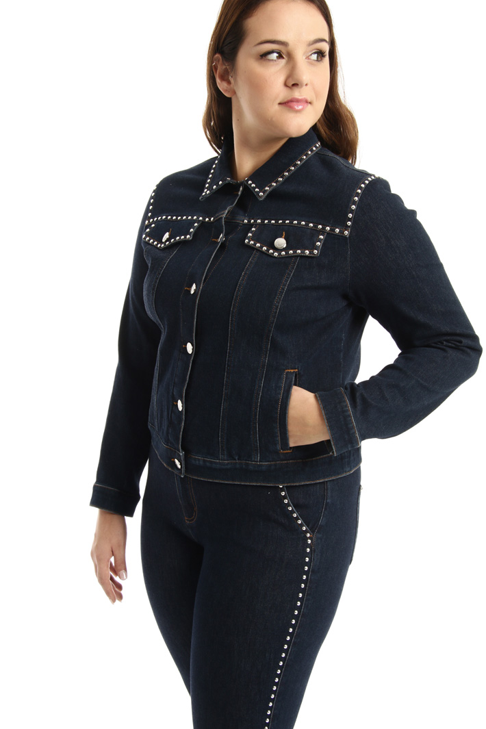 Giacca in denim con borchie Fashion Market Giacca in denim con borchie Fashion Market