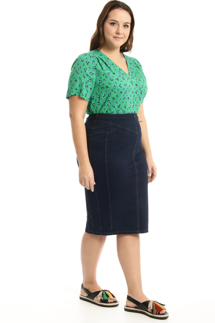 Gonna in denim di cotone Fashion Market Gonna in denim di cotone Fashion Market