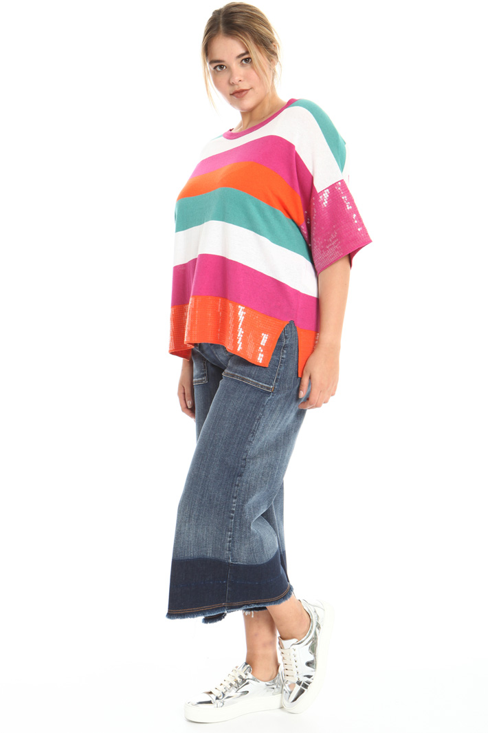 Maglia in cotone e lino Fashion Market Maglia in cotone e lino Fashion Market