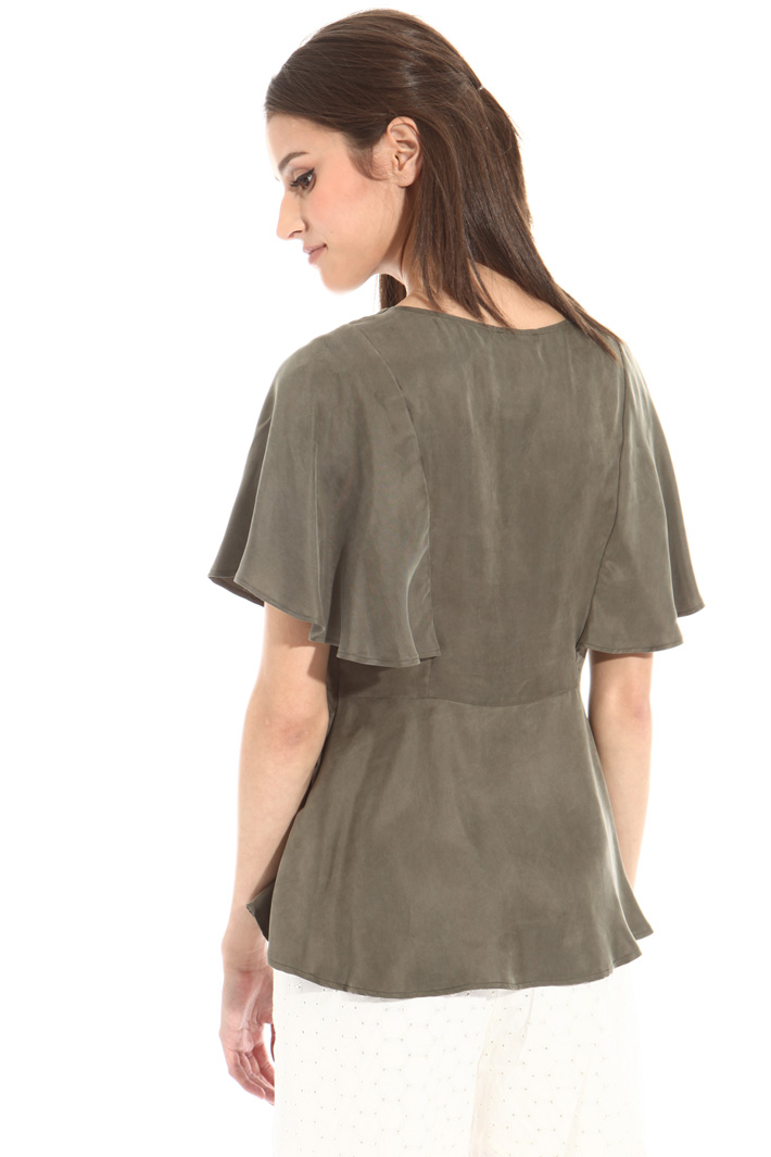 Blusa in twill con balza Fashion Market Blusa in twill con balza Fashion Market