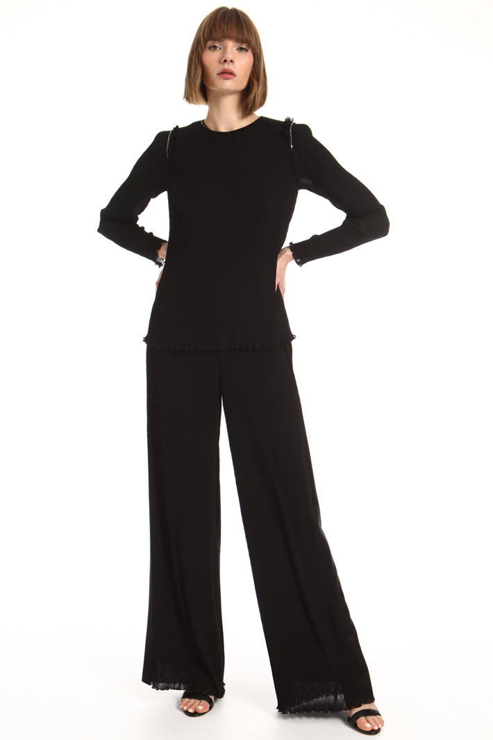 Blusa in georgette con plissè Fashion Market Blusa in georgette con plissè Fashion Market