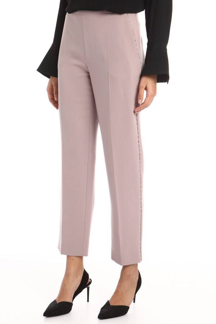Pantaloni in cady con perline Fashion Market Pantaloni in cady con perline Fashion Market