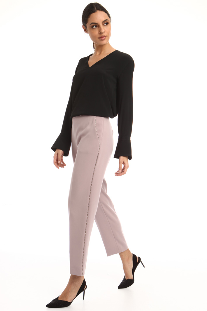 Pantaloni in cady con perline Fashion Market Pantaloni in cady con perline Fashion Market