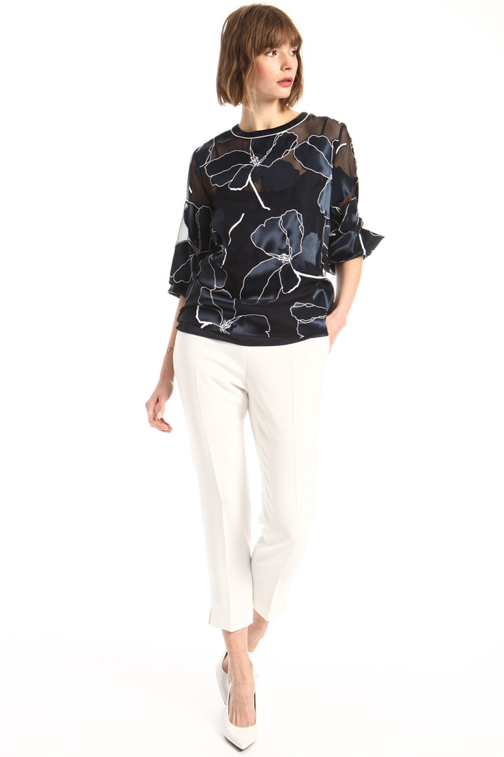 Blusa in raso devorè di seta Fashion Market Blusa in raso devorè di seta Fashion Market