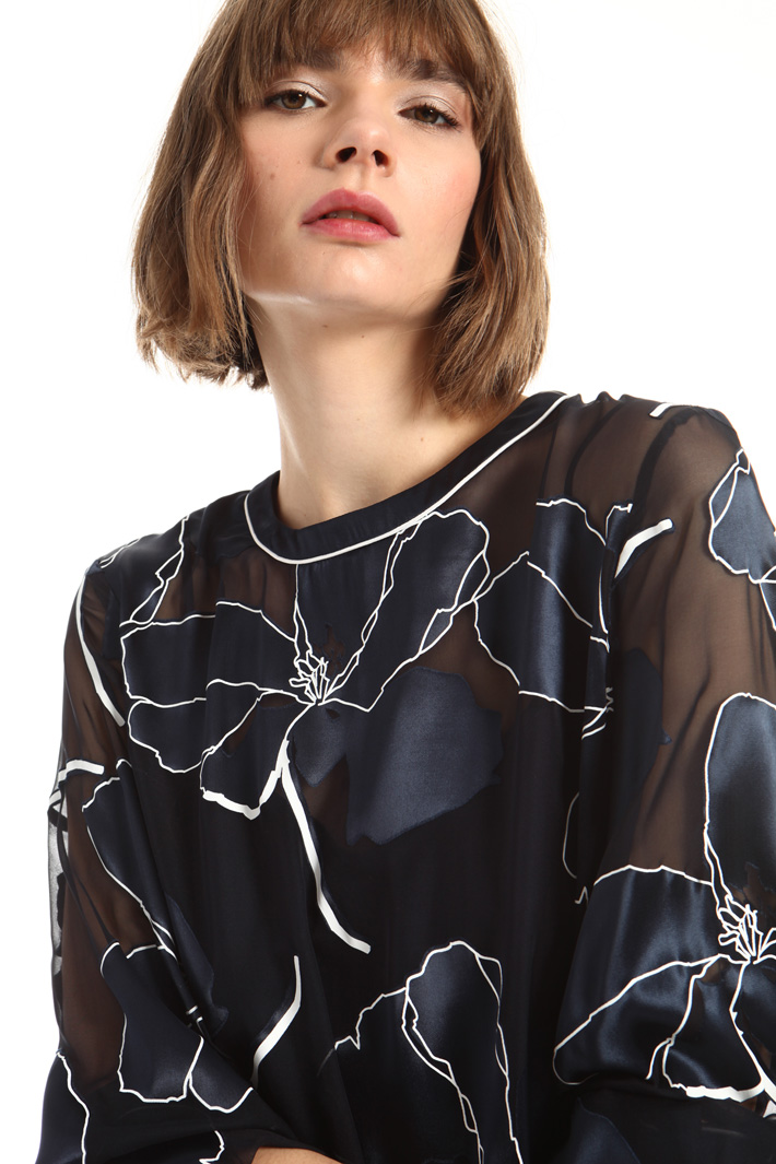 Blusa in raso devorè di seta Fashion Market Blusa in raso devorè di seta Fashion Market